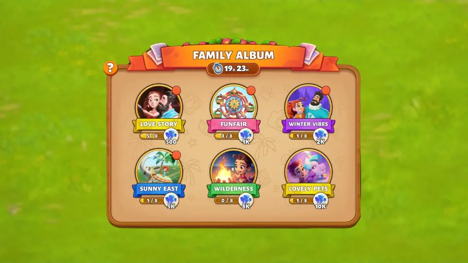 Family Island seasonal cards collection albums